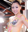 Cute Asian babe body paint