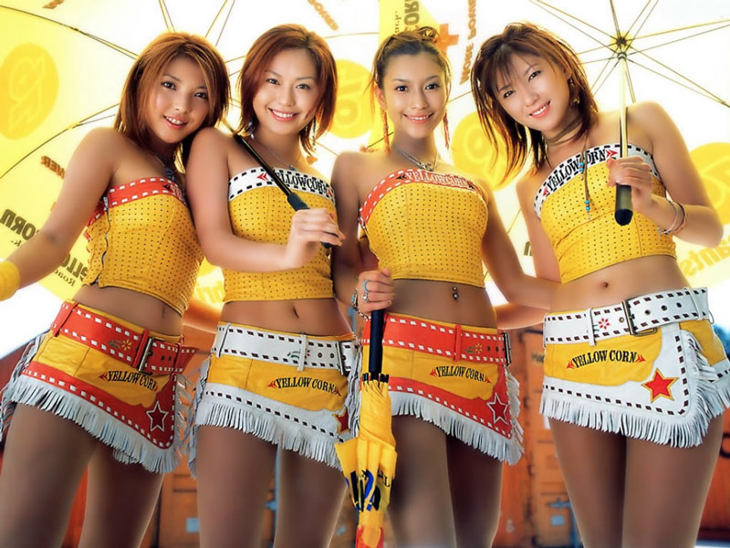 Beautiful photo of four pretty race queens