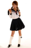 Leah Dizon as a schoolgirl