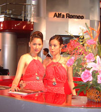 Pretty models at Alfa Romeo