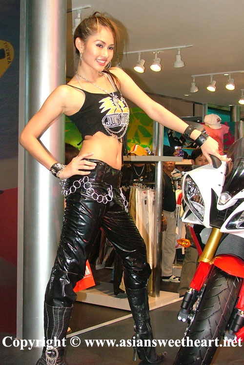 Top star dancer for the Yamaha motorcycles booth