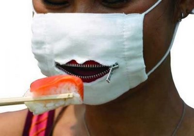 Funny face mask for swine flu prevention