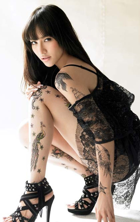 Thai model Ploy tattoo